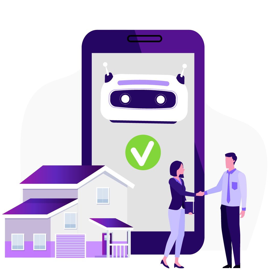 Real estate chatbot showing property listings